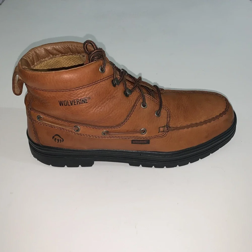 Wolverine Boots Mens 11.5 Brown Leather Chukka Ankle Work Steel Moc Toe W08404